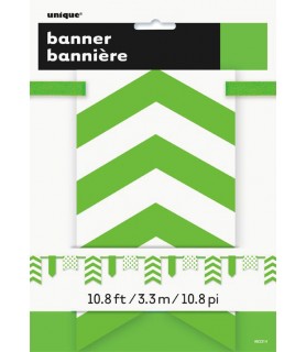 Lime Green Chevron and Dots Paper Banner (1ct)