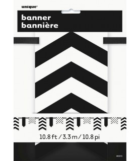 Black Chevron and Dots Paper Banner (1ct)