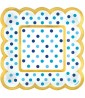 Blue Polka Dots Small Scalloped Appetizer Plates (36ct)