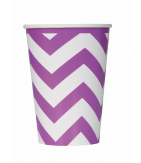 Purple Lavender Chevron 12oz Paper Cups (6ct)