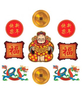 Chinese New Year Cutout Decorations (9pc)