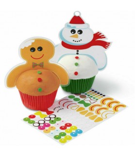 Christmas Cookie and Snowman Plastic Cupcake Picks / Toppers (12ct)