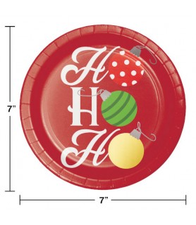 Christmas 'Ho Ho Ho' Small Foil Paper Plates (8ct)