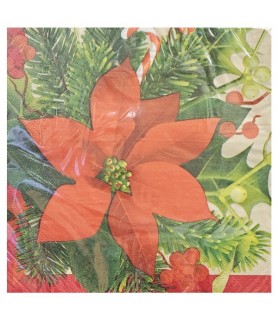 Christmas 'Holiday Poinsettia' Lunch Napkins (16ct)