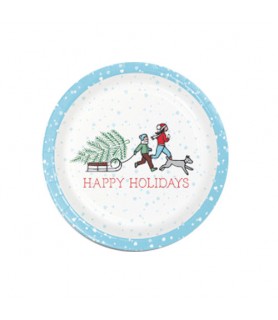 Christmas 'Home For The Holidays' Small Paper Plates (8ct)