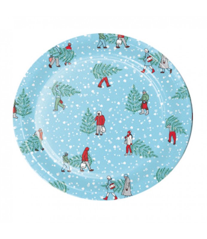 Christmas 'Shining Snow' Small Paper Plates (8ct)