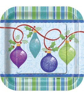 Christmas 'Lovely Ornaments' Large Paper Plates (8ct)