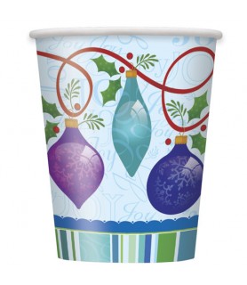Christmas 'Lovely Ornaments' 9oz Paper Cups (8ct)