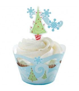 Christmas Tree Cupcake Wraps and Picks Kit (12ct ea.)