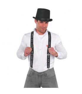 New Year's 'Black Gold and Silver' Suspenders (1 set)