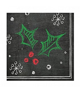 Happy Holidays 'Chalk Messages' Small Napkins (16ct)