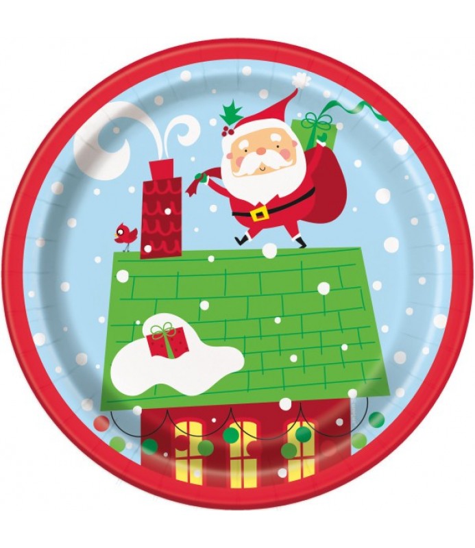 Christmas 'Shining Snow' Small Paper Plates (8ct)