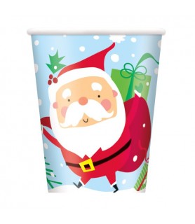 Christmas 'Colorful Santa' 9oz Paper Cups (8ct)