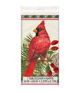 Christmas 'Red Cardinal' Plastic Tablecover (1ct)