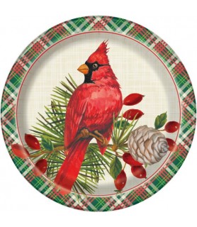 Christmas 'Red Cardinal' Large Paper Plates (8ct)
