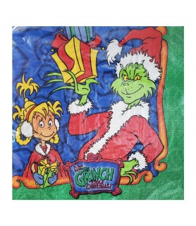 Dr. Seuss Vintage 2000 'How the Grinch Stole Christmas' Double-Sided Lunch Napkins 3ply (16ct)
