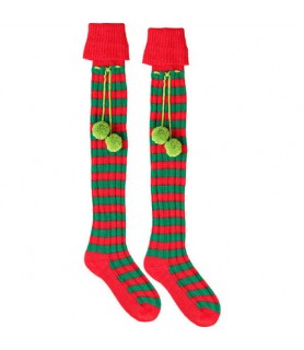 Christmas Elf Deluxe Adult Boot Socks (1 pair)