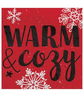 Christmas 'Warm and Cozy' Small Napkins (16ct)