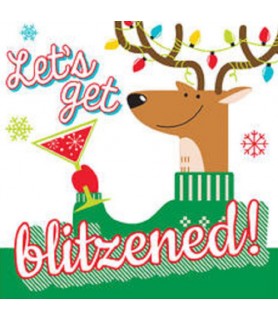 Christmas 'Let's Get Blitzened' Small Napkins (16ct)
