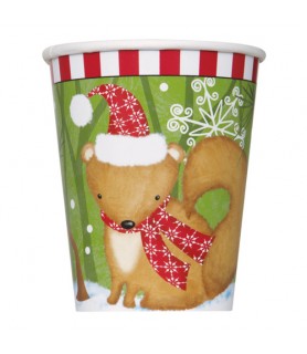 Christmas 'Woodland Animals' 9oz Paper Cups (8ct)