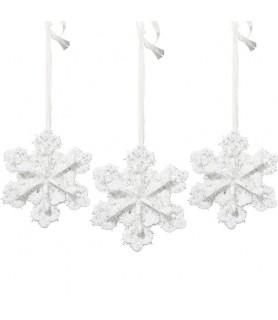 Christmas 3D Glitter Foam Snowflakes Hanging Decorations (3ct)