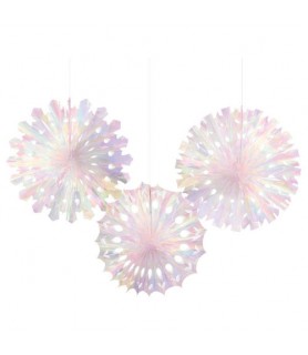Christmas 'Snowflakes' Iridescent Hanging Decorations (3ct)