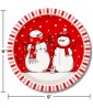 Christmas 'Red Stripes Snowman' Large Paper Plates (8ct)