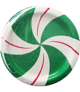 Christmas 'Peppermint XMAS' Small Paper Plates (8ct)