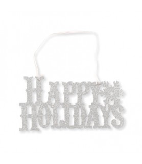 Happy Holidays Hanging Paper Glitter Sign (1ct)