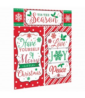 Christmas 'Tis The Season' Wall Decorating Kit (5pc)