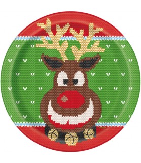 Christmas 'Ugly Sweater' Large Paper Plates (8ct)