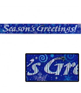 Christmas Snowflakes Season's Greetings Metallic Fringed Banner (1ct)