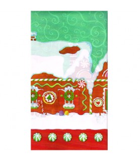Christmas 'Gingerbread Village' Plastic Table Cover (1ct)