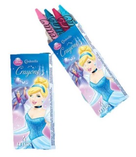 Cinderella 'Sparkle' 4-Pack Mini Crayons / Favors (12ct)