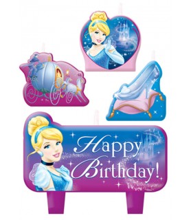 Cinderella 'Sparkle' Molded Cake Candle Set (4pc)