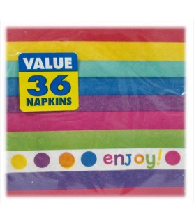 Rainbow Stripes Small Napkins (36ct)