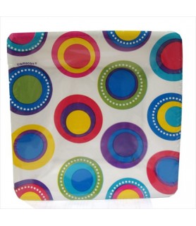 Rainbow Polka Dots Small Paper Plates (8ct)