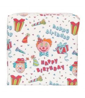 Clown Birthday Roll of Gift Wrap (12.5 sq.ft)