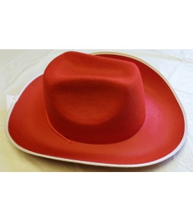 Red Felt Cowboy Hat Costume Accessory (Plain,1ct)