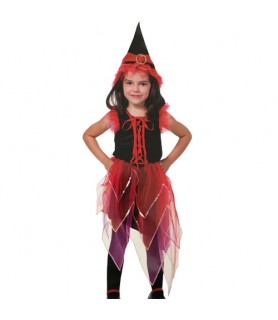 Flame Witch Child Halloween Costume Set (2pc)