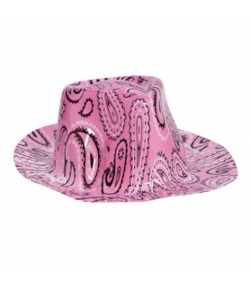 Western Pink Mini Plastic Cowboy Hat (1ct)