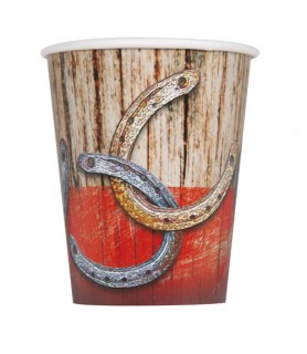 Western 'Rodeo' 9oz Paper Cups (8ct)