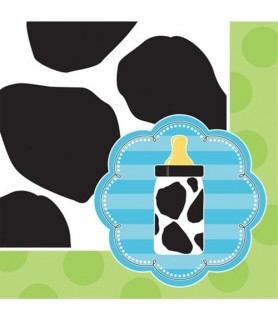 Baby Shower 'Cow Print Boy' Small Napkins (16ct)