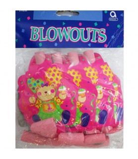 1st Birthday Baby Bear Pink Blowouts (8ct)