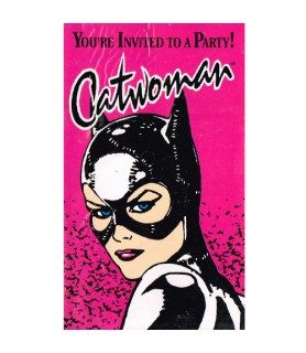 Catwoman Vintage Invitations w/ Env. (8ct)