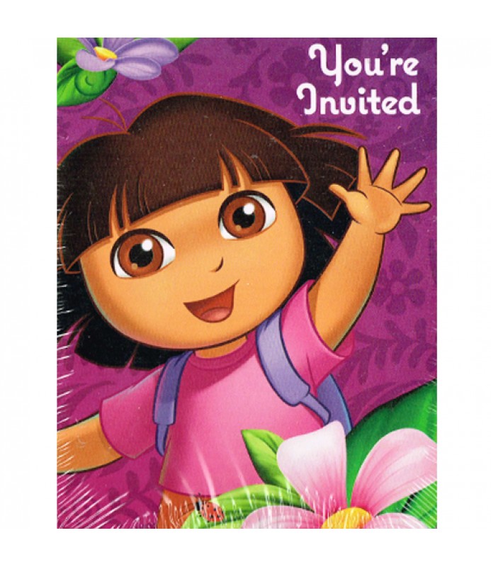 Dora the Explorer 'Flower Adventure' Invitations and Thank You Notes w ...