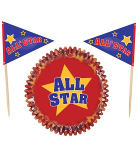Sports 'All Star' Baking Cups w/ Picks (24ct ea.)