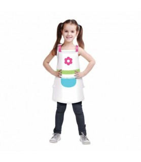 Happy Birthday 'Little Chef' Girl Plastic Apron (1ct)