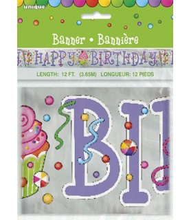 Happy Birthday 'Candy Party' Foil Banner (12ft)