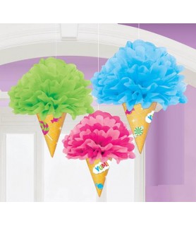 Happy Birthday 'Sweet Shop' Deluxe Fluffy Decorations (3ct)